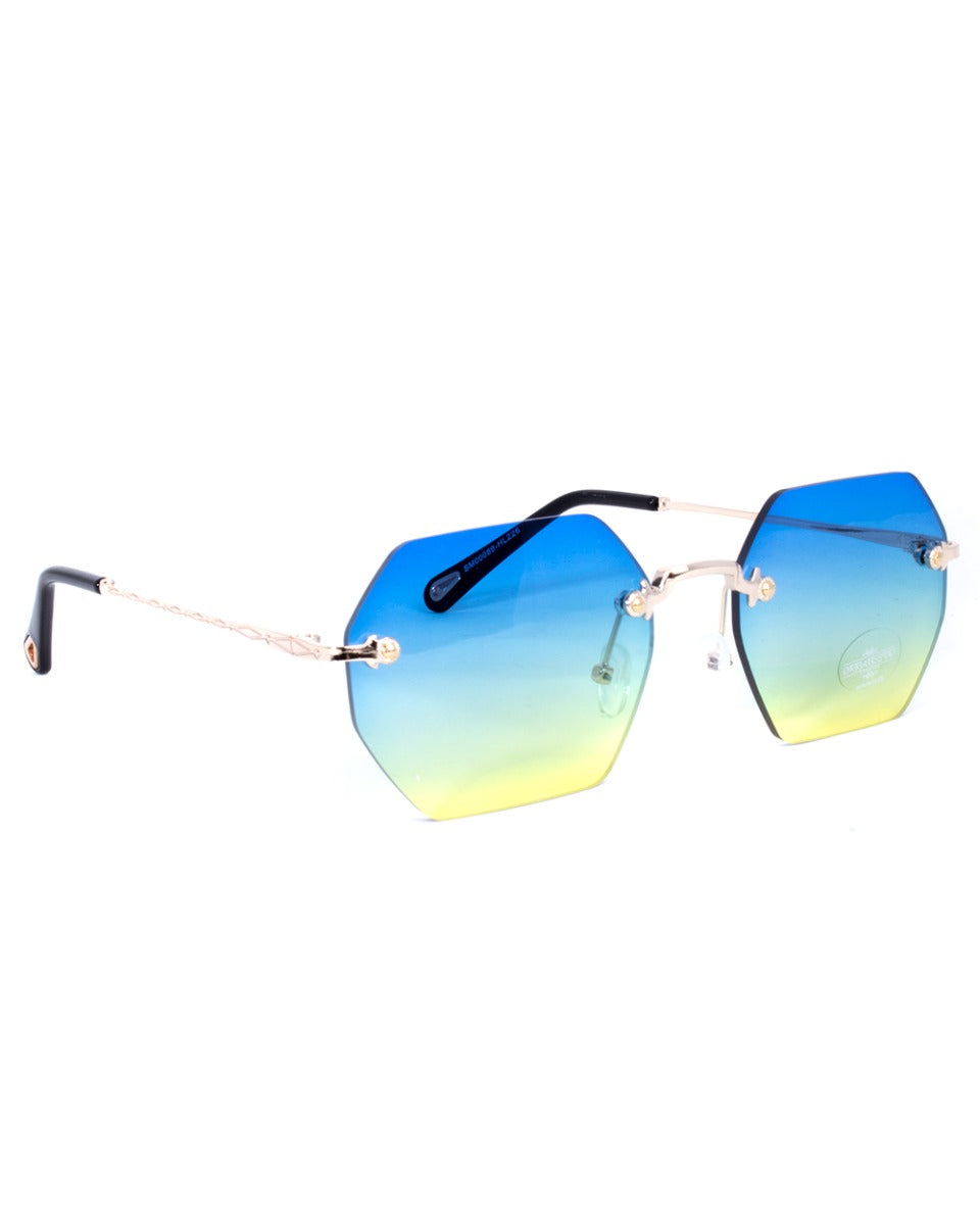Occhiali da Sole Uomo Unisex Sunglassess Bicolore Squadrati Metallo GIOSAL-OC1022A