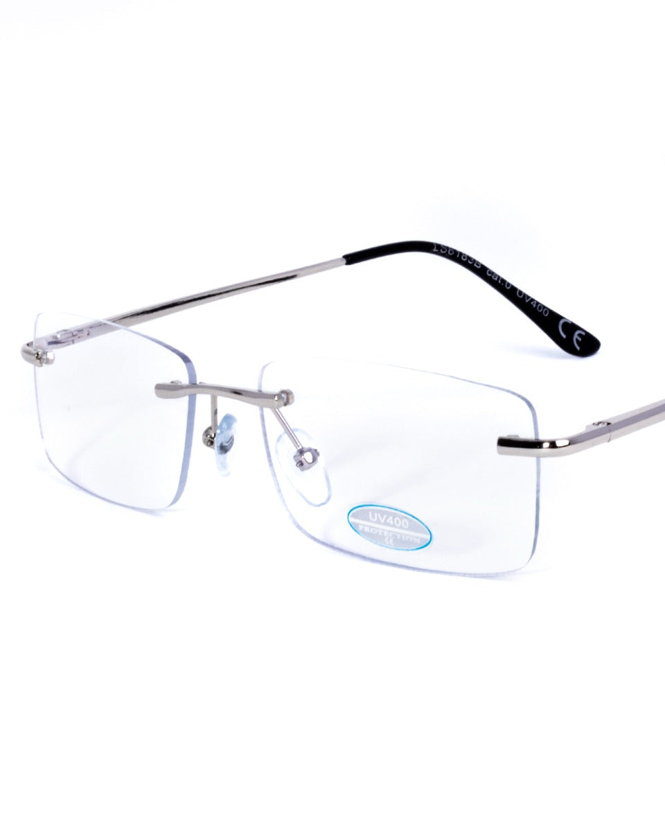 Occhiali da Sole Uomo Unisex Sunglassess Vetri Trasparenti Squadrati Metallo GIOSAL-OC1030A