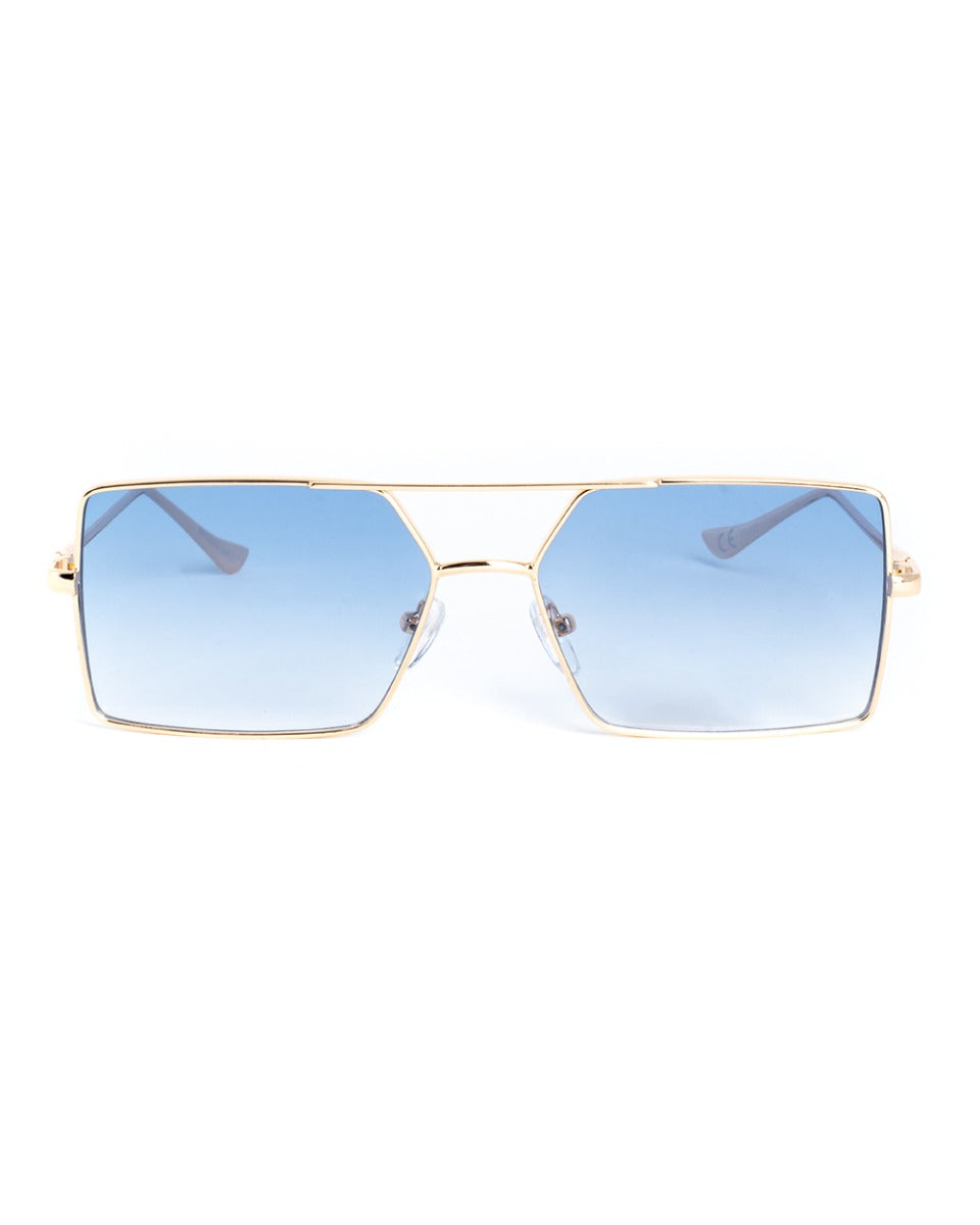 Occhiali da Sole Uomo Unisex Sunglassess Casual Lenti Azzurre GIOSAL-OC1043A