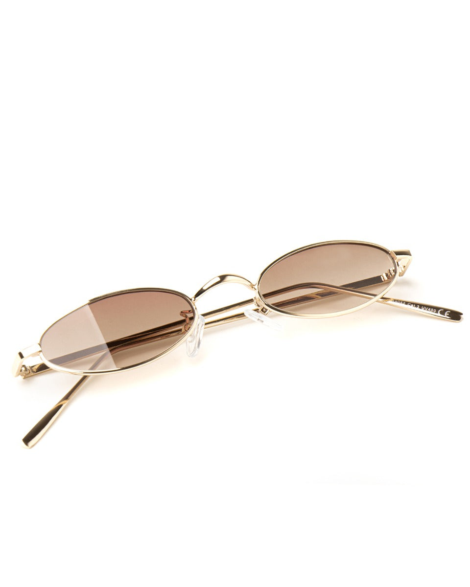 Occhiali Da Sole Uomo Unisex Sunglasses Ovali Oro Casual GIOSAL-OC1048A