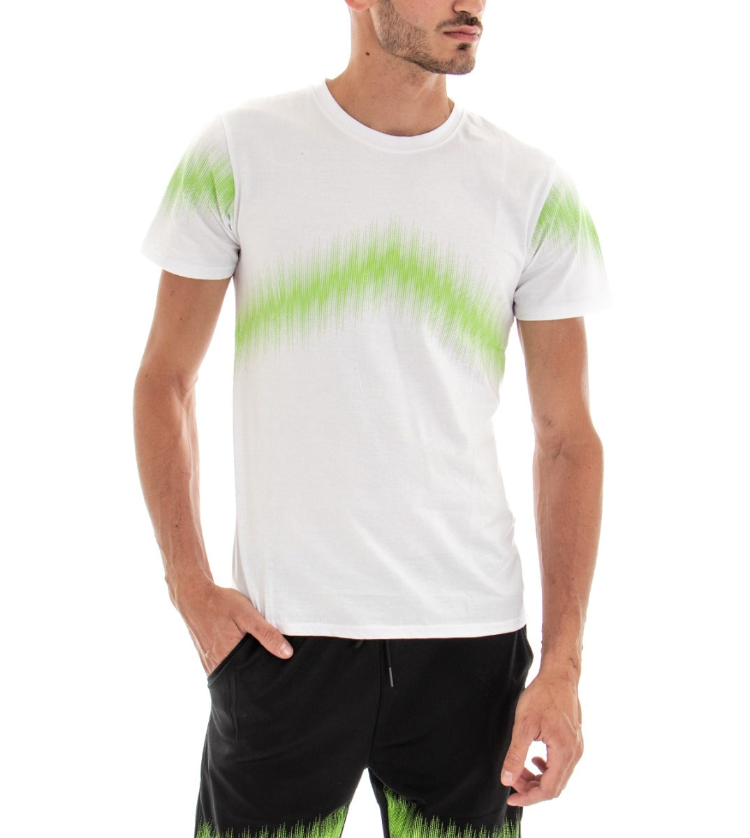 Complete Coordinated Set for Men with White Bermuda T-Shirt GIOSAL-OU1603A
