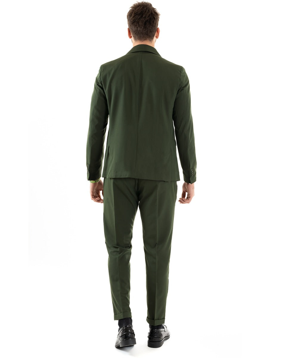 Single Breasted Men's Suit Tailored Viscose Suit Jacket Trousers Green Elegant Casual GIOSAL-OU2237A