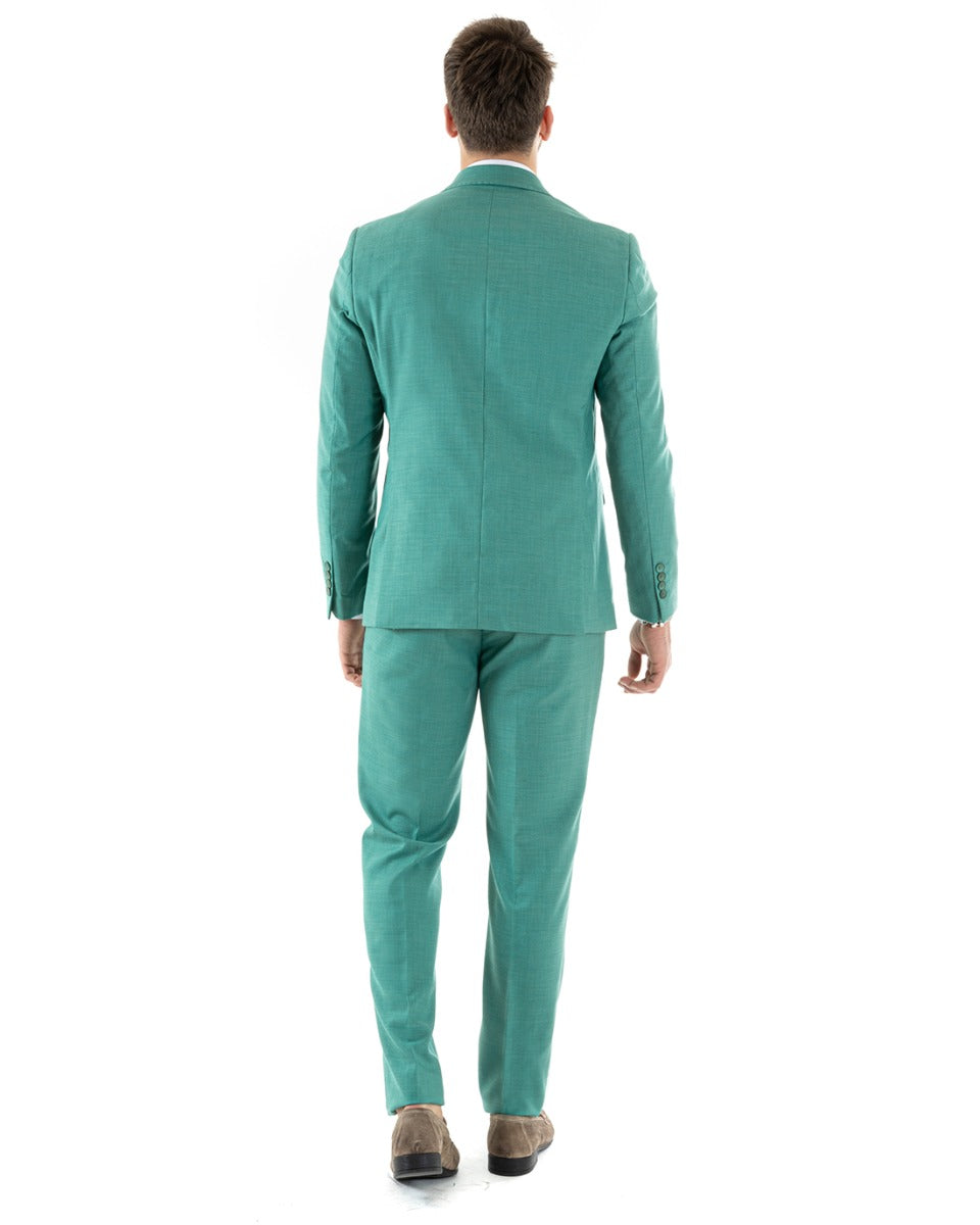 Double-breasted Men's Suit Viscose Suit Jacket Trousers Water Green Elegant Ceremony GIOSAL-OU2256A