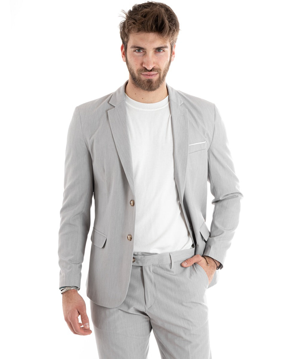Single Breasted Men's Suit Viscose Suit Elegant Gray Ceremony Jacket Trousers GIOSAL-OU2275A