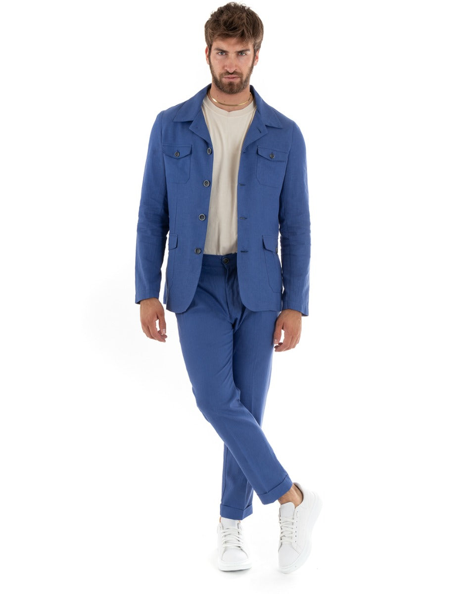 Abito uomo store lino blu