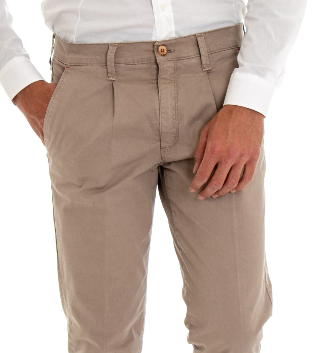 Long Pants Men Cotton Plain Mud America Pocket Retro Welt Pockets GIOSAL