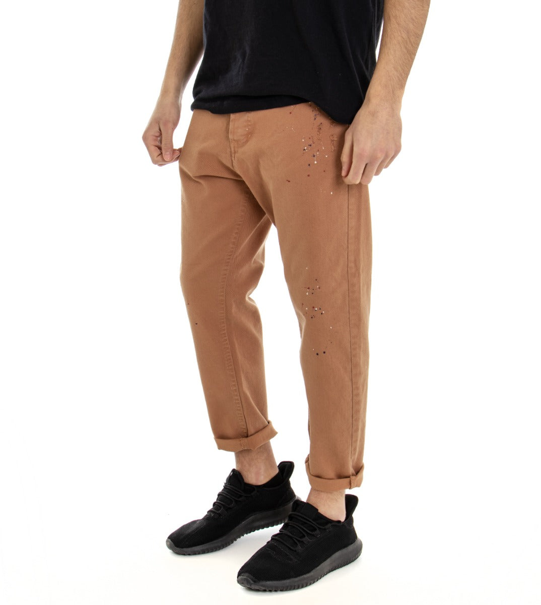 Pantaloni Jeans Uomo Loose Fit Camel Cinque Tasche Casual GIOSAL-P3102A