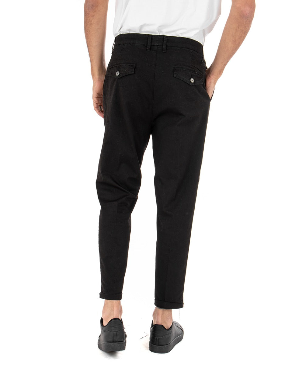 Men's Solid Color Black Trousers Black Svnday Casual Elegant GIOSAL