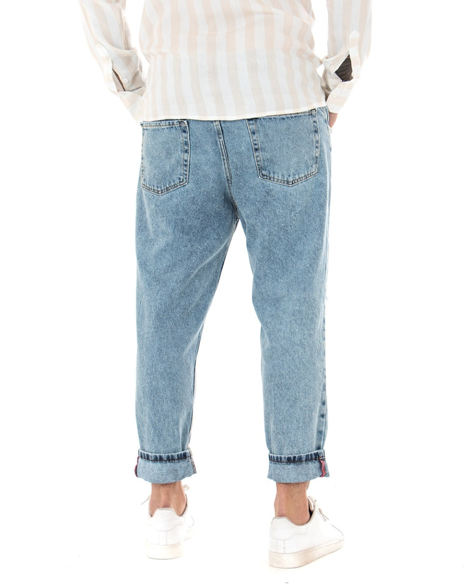 Men's Jeans Trousers Loose Fit Light Denim Five Pockets Knee-Length GIOSAL-P3686A