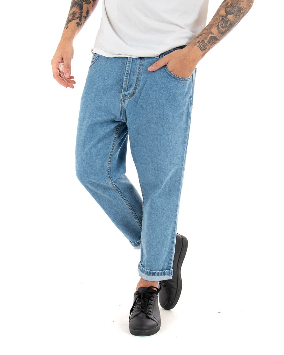 Men's Jeans Trousers Loose Fit Light Denim Basic Five Pockets Casual GIOSAL-P4077A