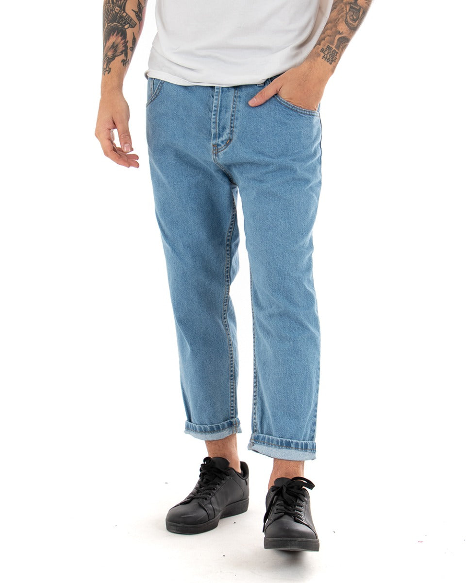 Men's Jeans Trousers Loose Fit Light Denim Basic Five Pockets Casual GIOSAL-P4077A
