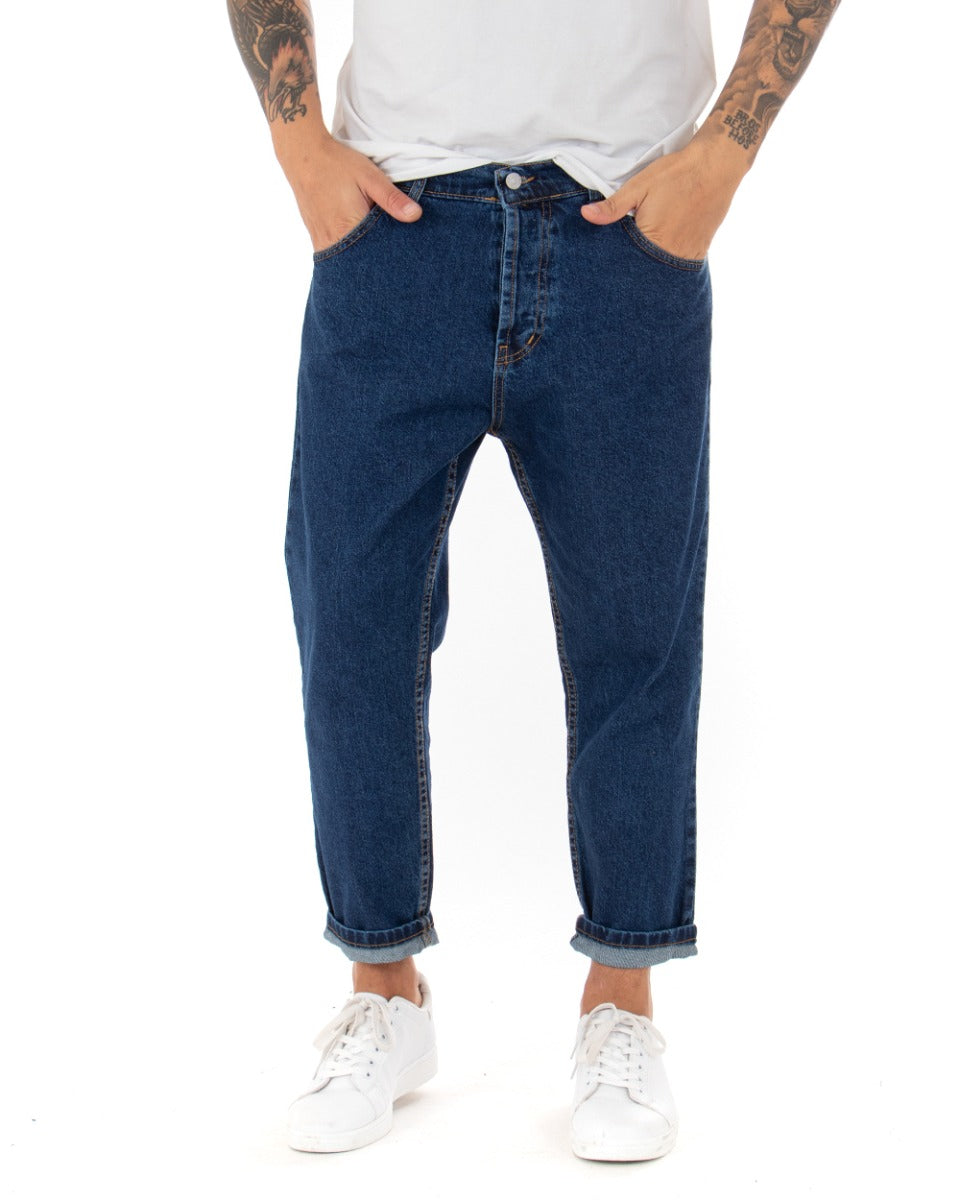 Men's Jeans Trousers Loose Fit Dark Denim Basic Five Pockets Casual GIOSAL-P4078A