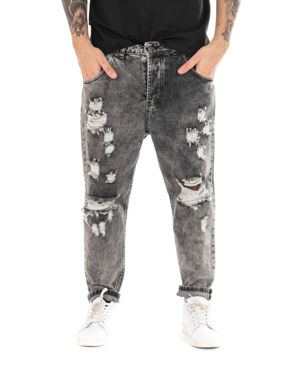 Jeans strappati uomo cavallo basso best sale