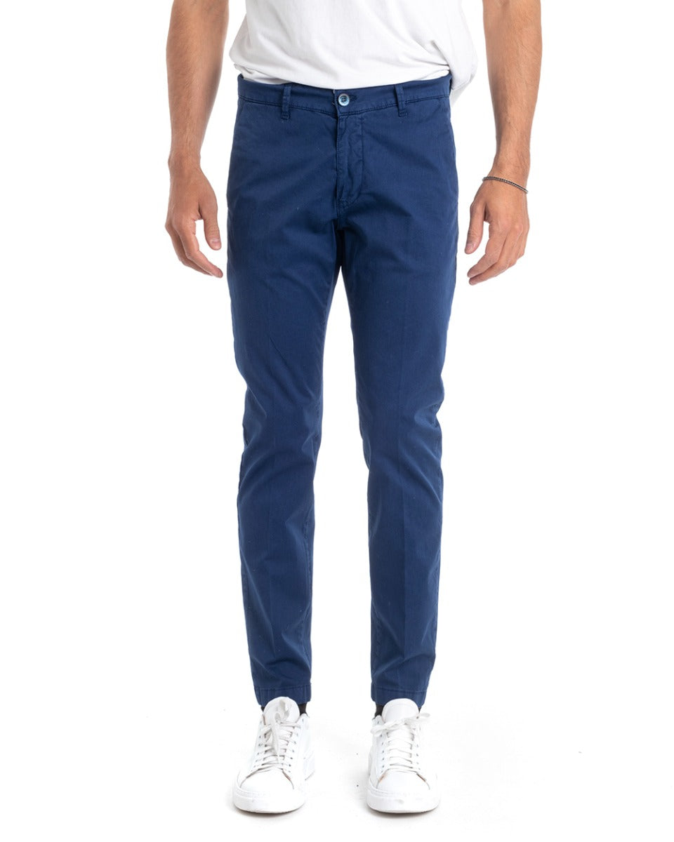 Classic Basic Royal Blue Long Men's Trousers GIOSAL