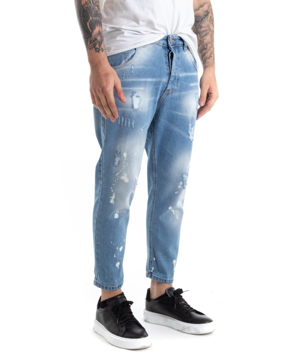 Men's Jeans Trousers Loose Fit Denim With Rips Five Pockets GIOSAL-P5315A