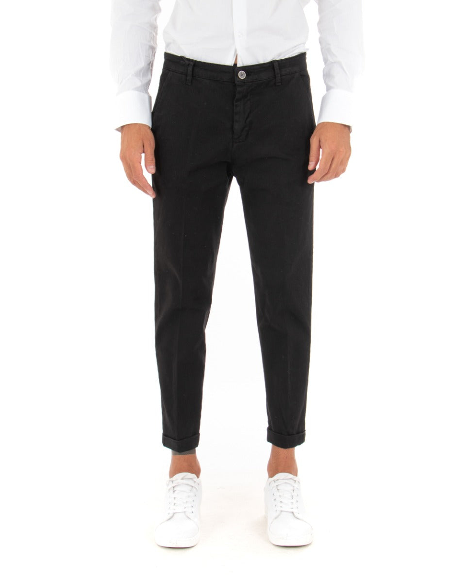 Classic Men's Capri Pants Solid Color Long Black Casual America Pocket GIOSAL