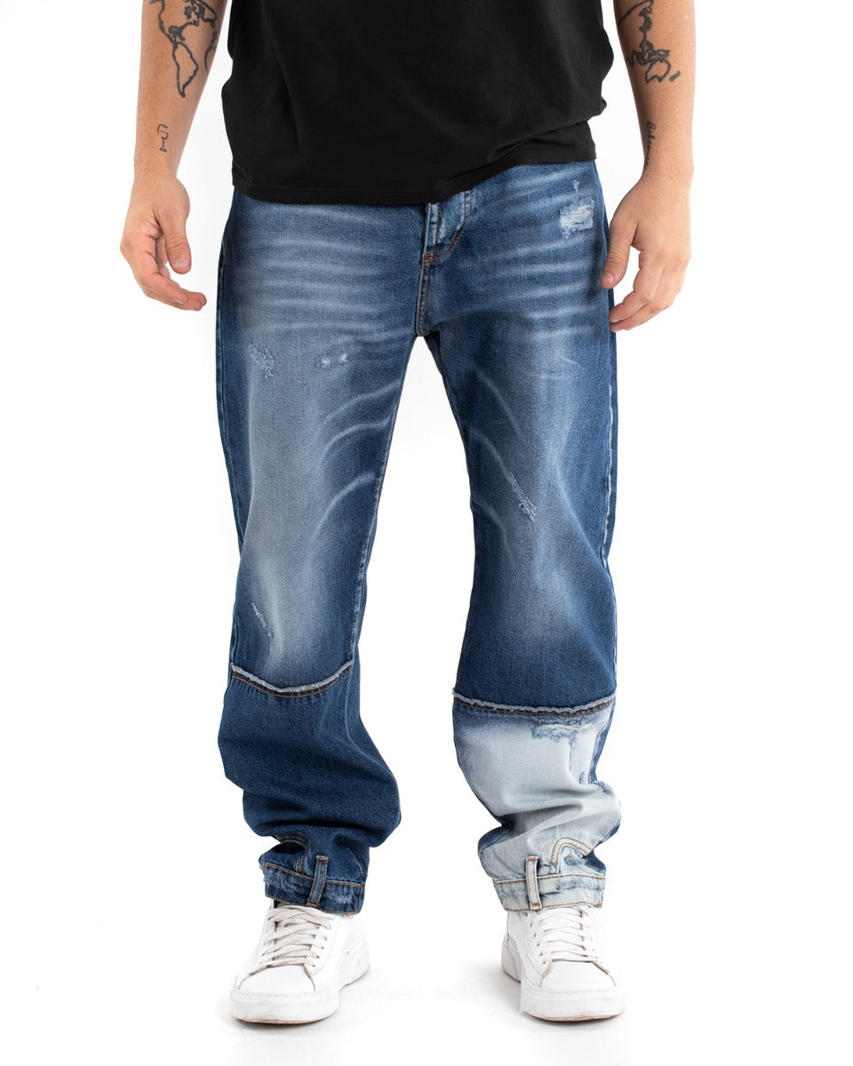 Pantaloni Jeans Uomo Baggy Fit Denim Cinque Tasche Casual GIOSAL-P5471A