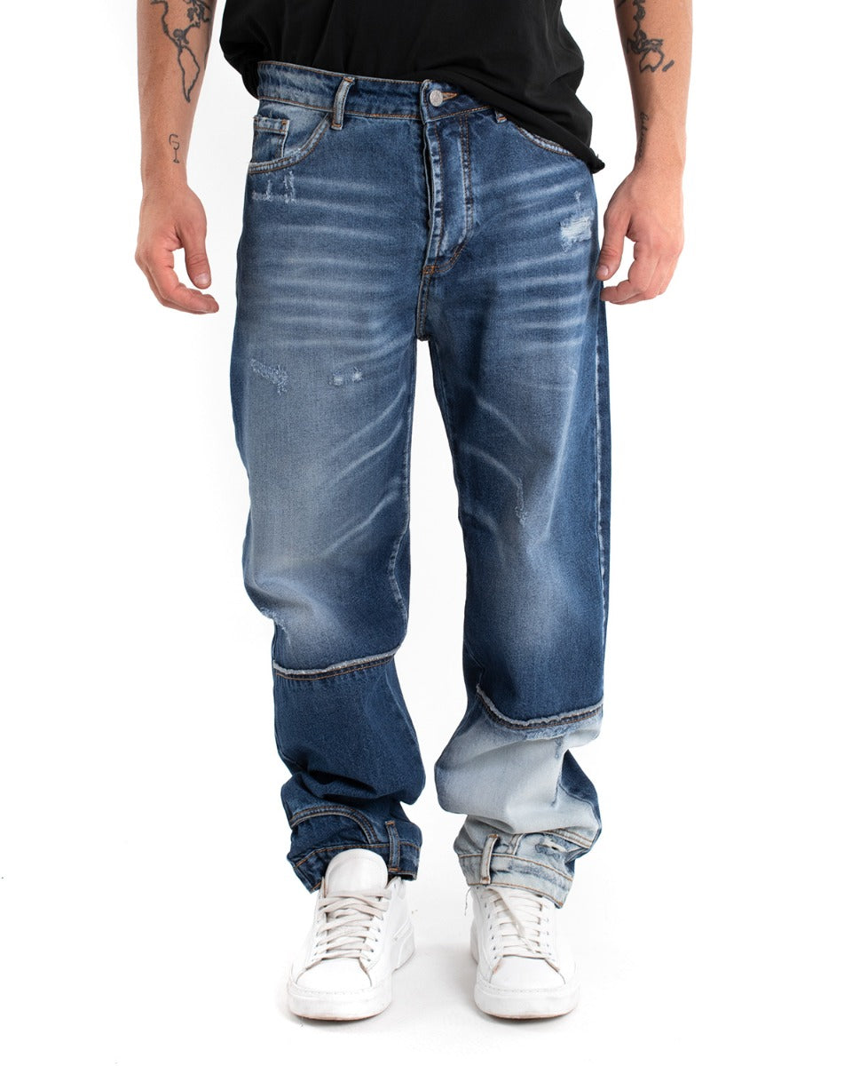 Pantaloni Jeans Uomo Baggy Fit Denim Cinque Tasche Casual GIOSAL-P5471A