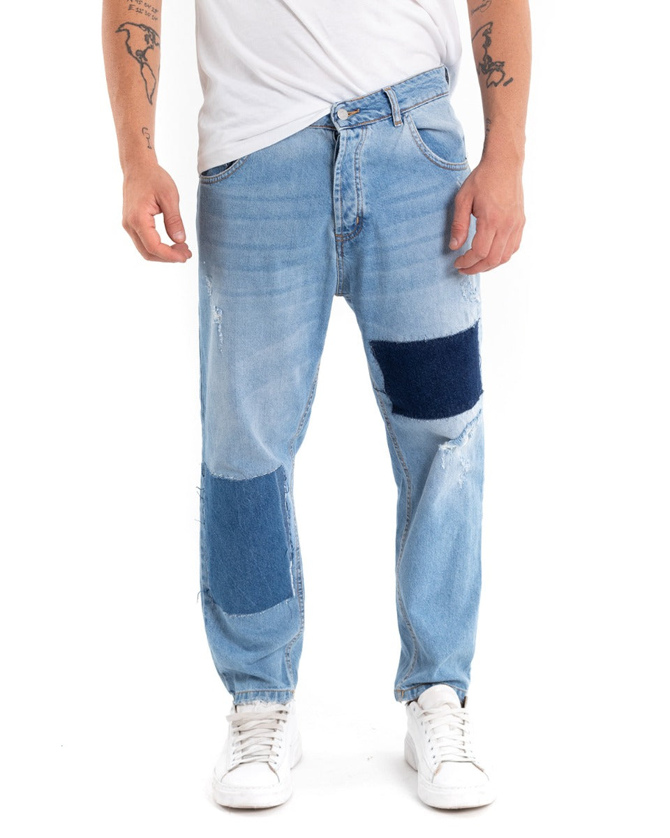Men's Jeans Trousers Loose Fit Light Denim Five Pockets Casual GIOSAL-P5476A