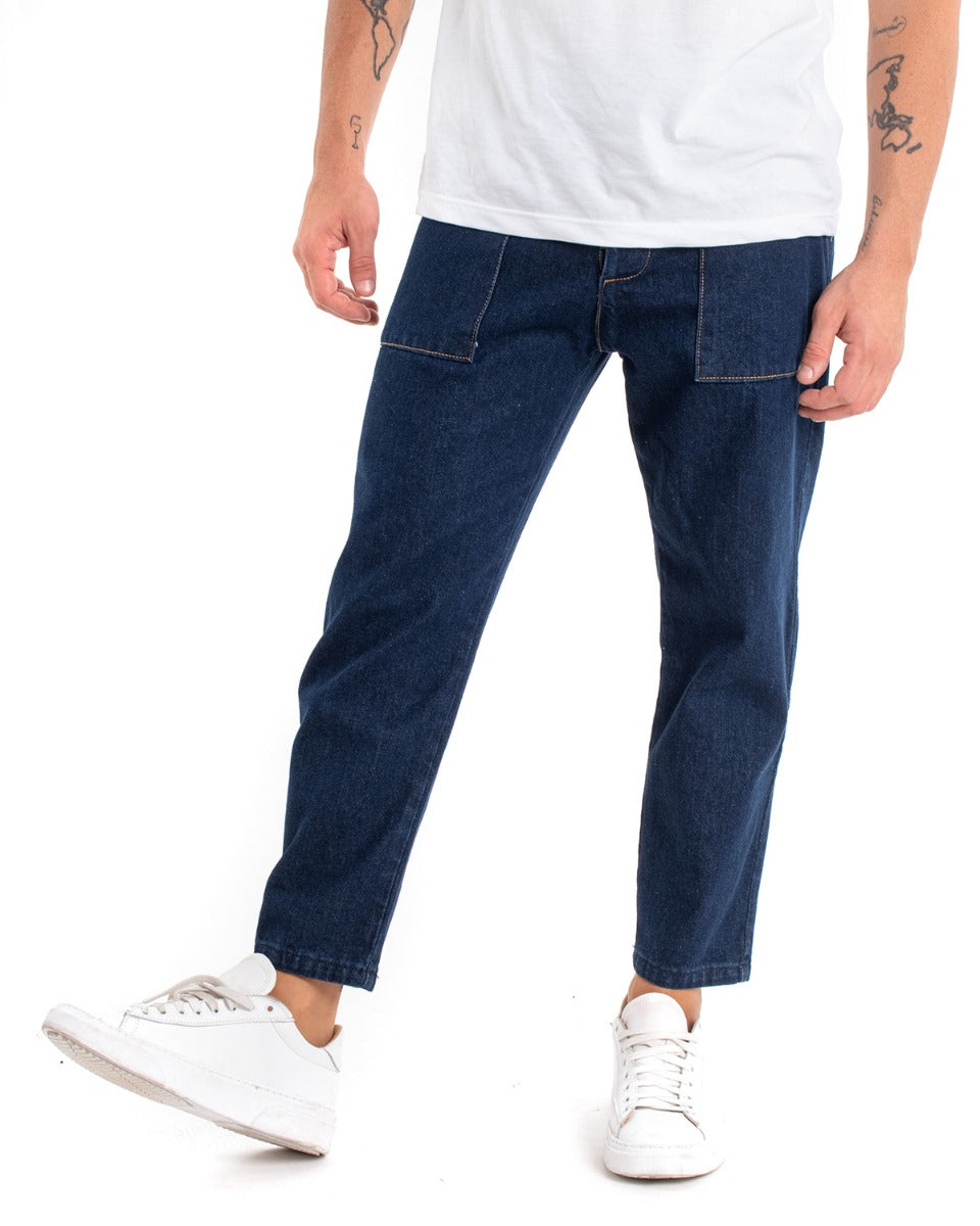 Carpenter Men's Jeans Pants Dark Denim America Pocket GIOSAL-P5477A