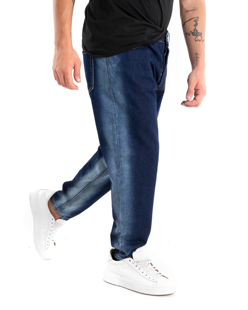 Men's Jeans Trousers Loose Fit Shaded Dark Denim Five Pockets GIOSAL-P5483A