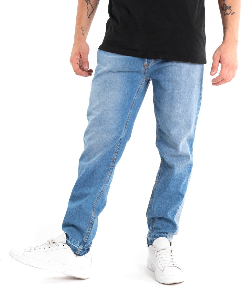 Men's Straight Fit Stone Washed Five Pocket Jeans Trousers GIOSAL-P5484A