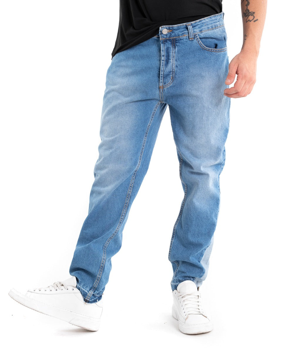 Pantaloni Jeans Uomo Straight Fit Stone Washed Cinque Tasche GIOSAL-P5484A
