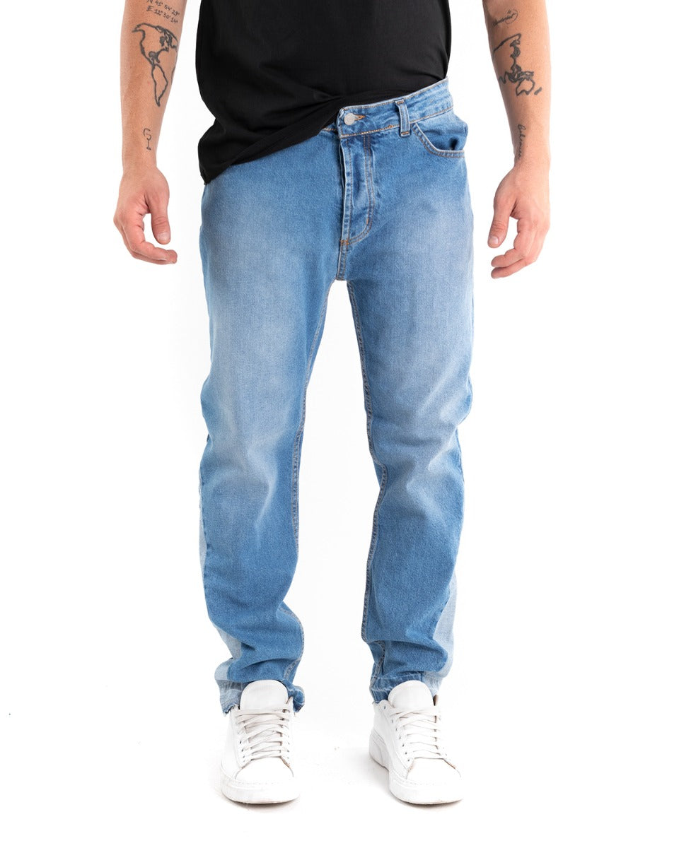 Men's Straight Fit Stone Washed Five Pocket Jeans Trousers GIOSAL-P5484A