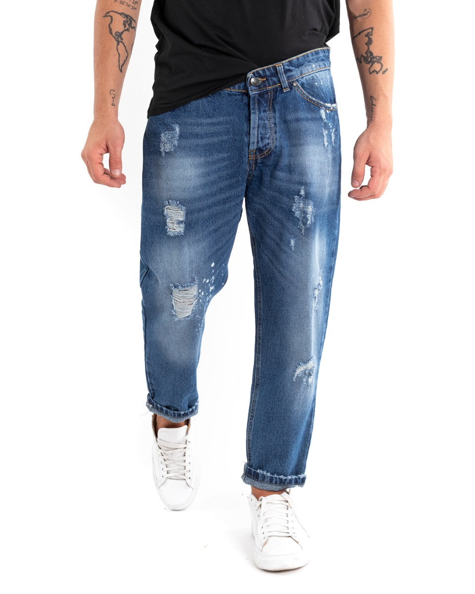 Men's Jeans Trousers Loose Fit Denim With Rips Five Pockets GIOSAL-P5512A
