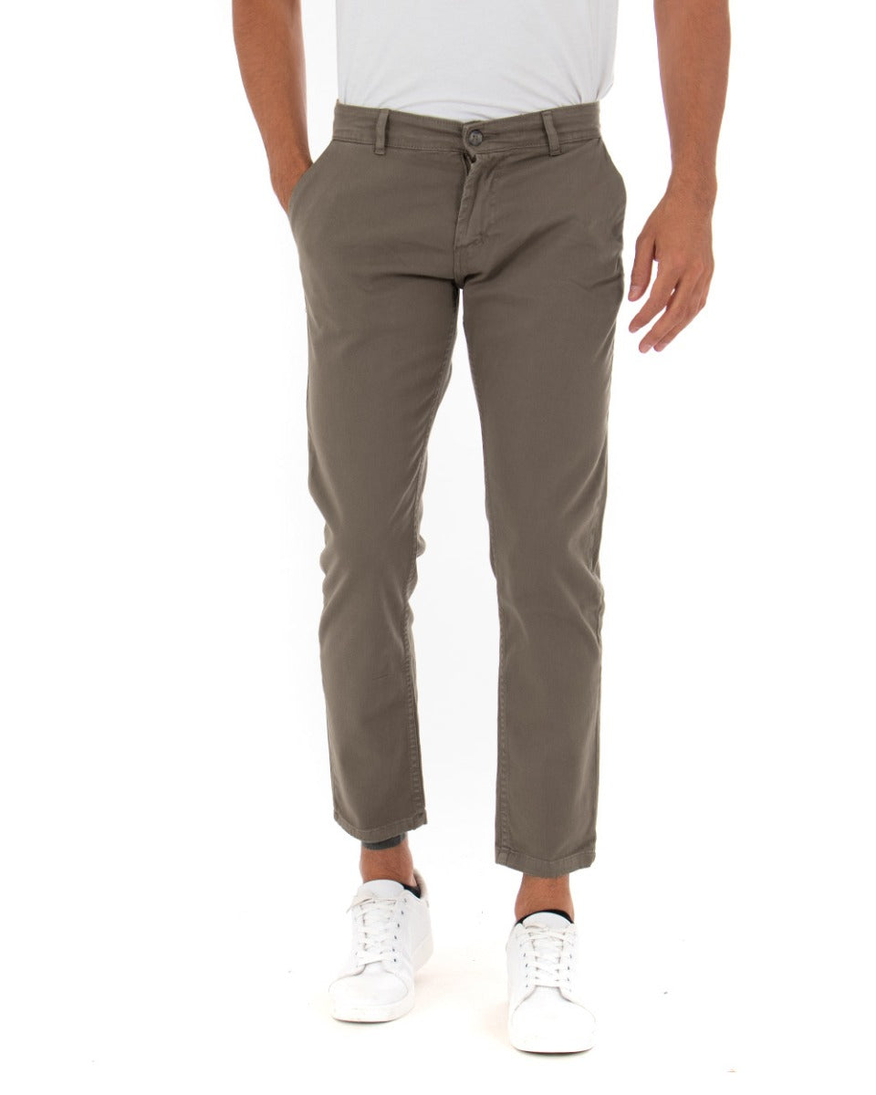Men's Long Solid Color Mud Trousers Paul Barrell Classic GIOSAL-P5588A