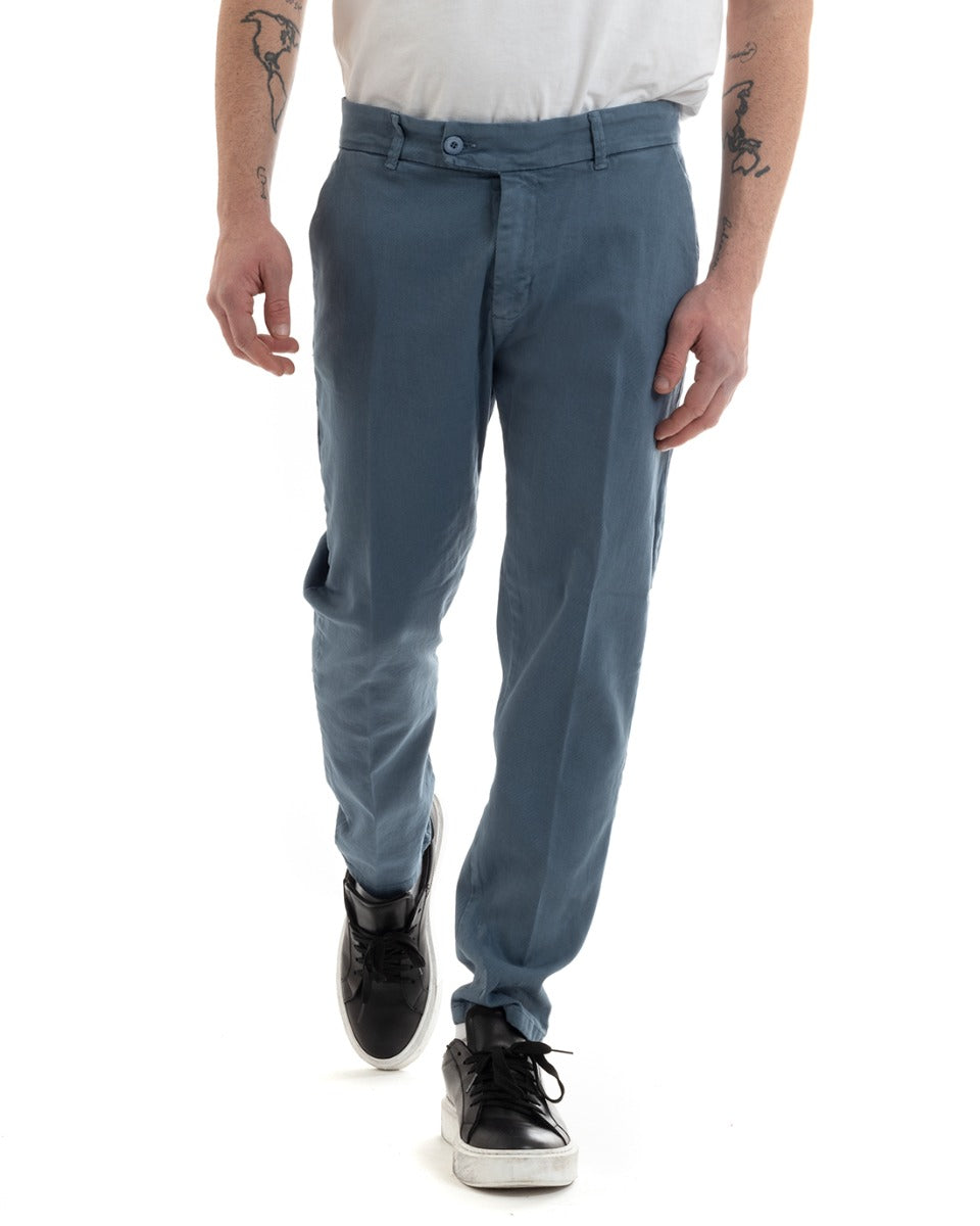 Men's Jeans Trousers Regular Fit America Pocket Elongated Button Casual Denim GIOSAL-P5637A