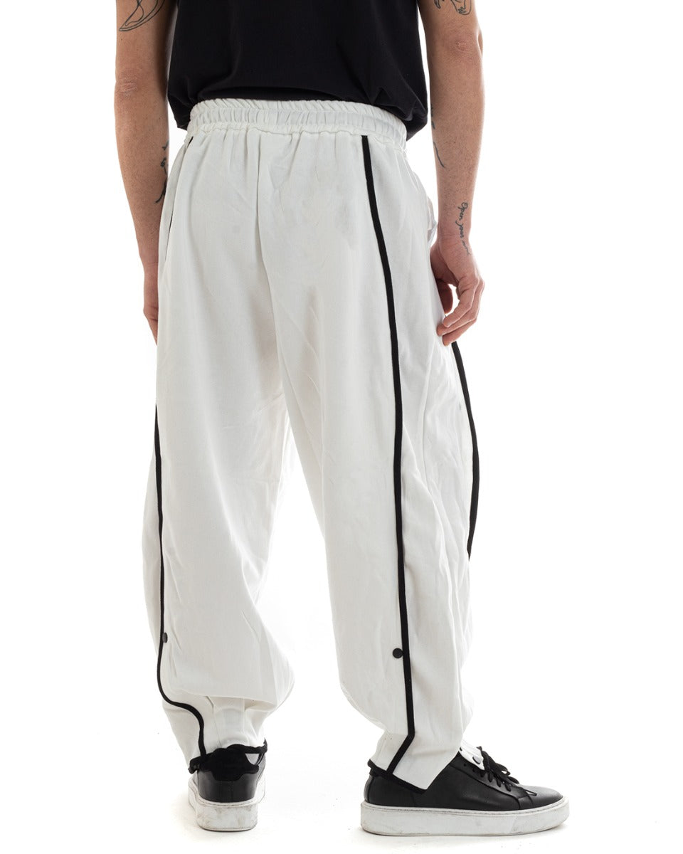 Men's Tracksuit Pants Solid Color Over Elastic White Casual GIOSAL-P5663A