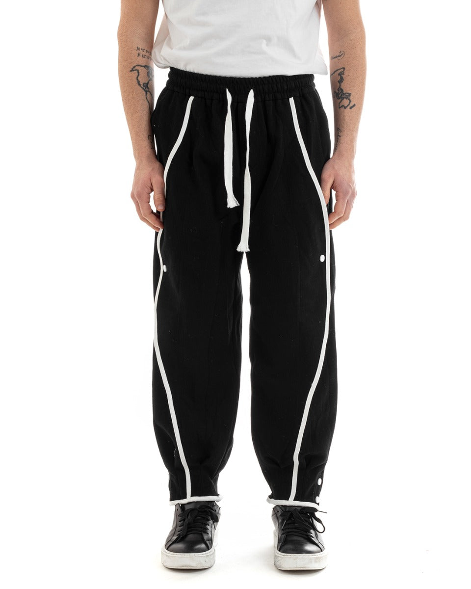 Men's Tracksuit Pants Solid Color Over Elastic Black Casual GIOSAL-P5664A