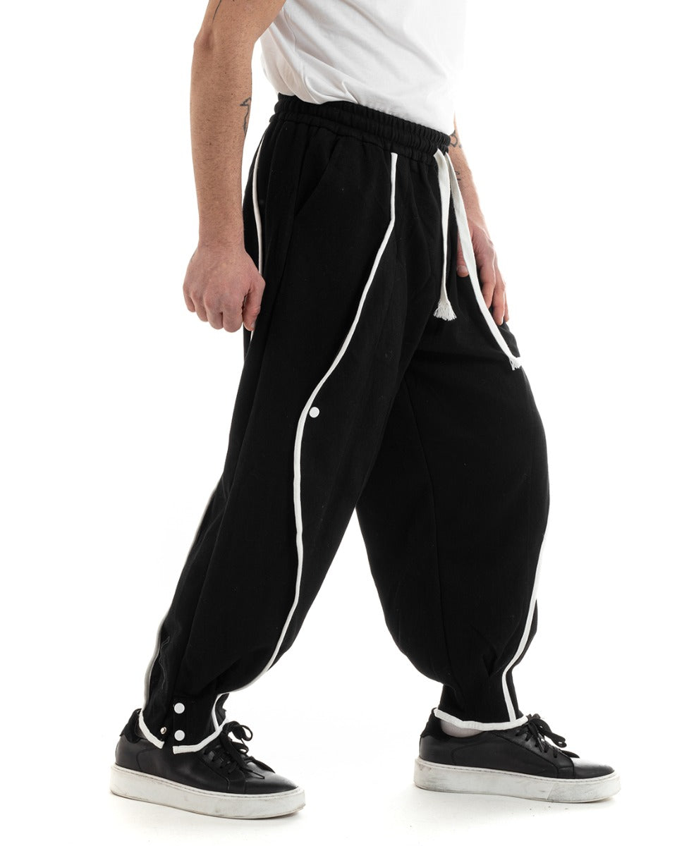 Men's Tracksuit Pants Solid Color Over Elastic Black Casual GIOSAL-P5664A