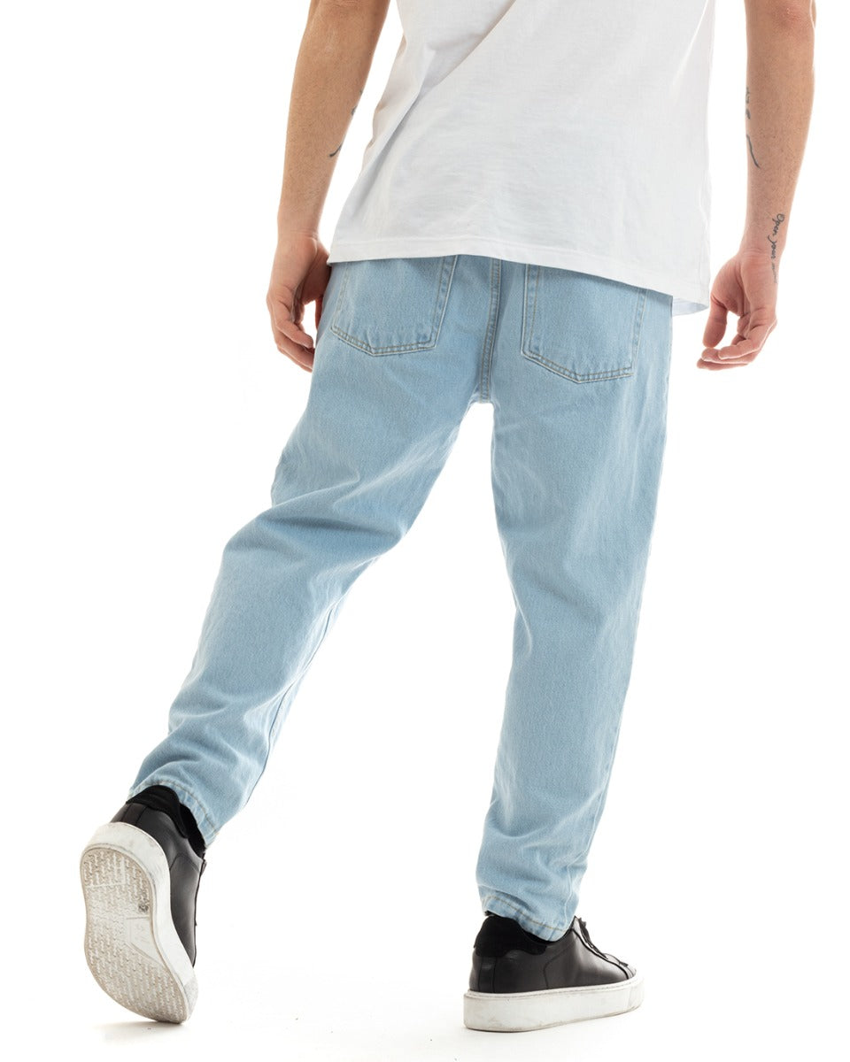 Men's Jeans Trousers Loose Fit Light Denim Five Pockets With Print GIOSAL-P5672A