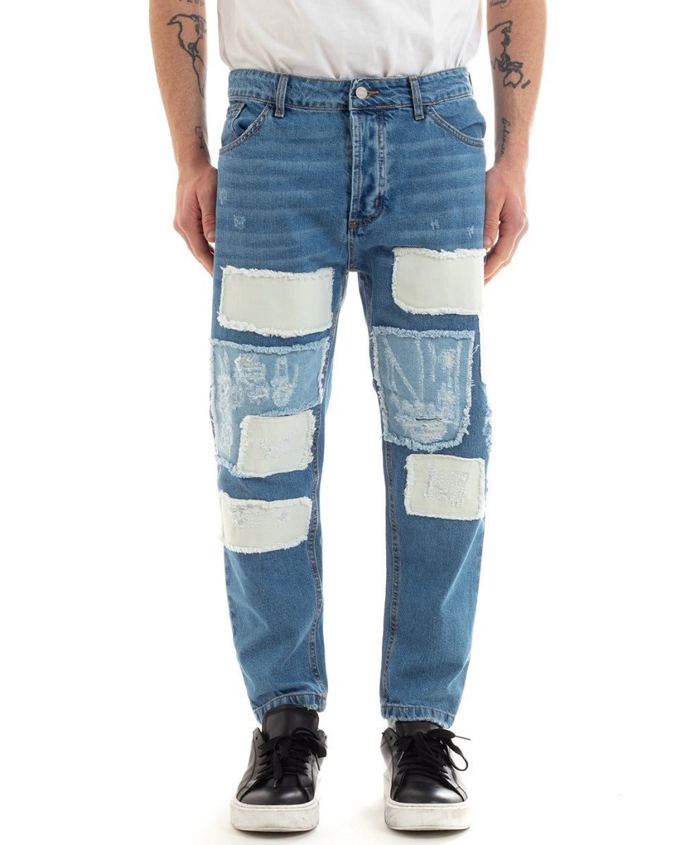 Men's Jeans Trousers Loose Fit Denim Five Pockets With Casual Rips GIOSAL-P5673A