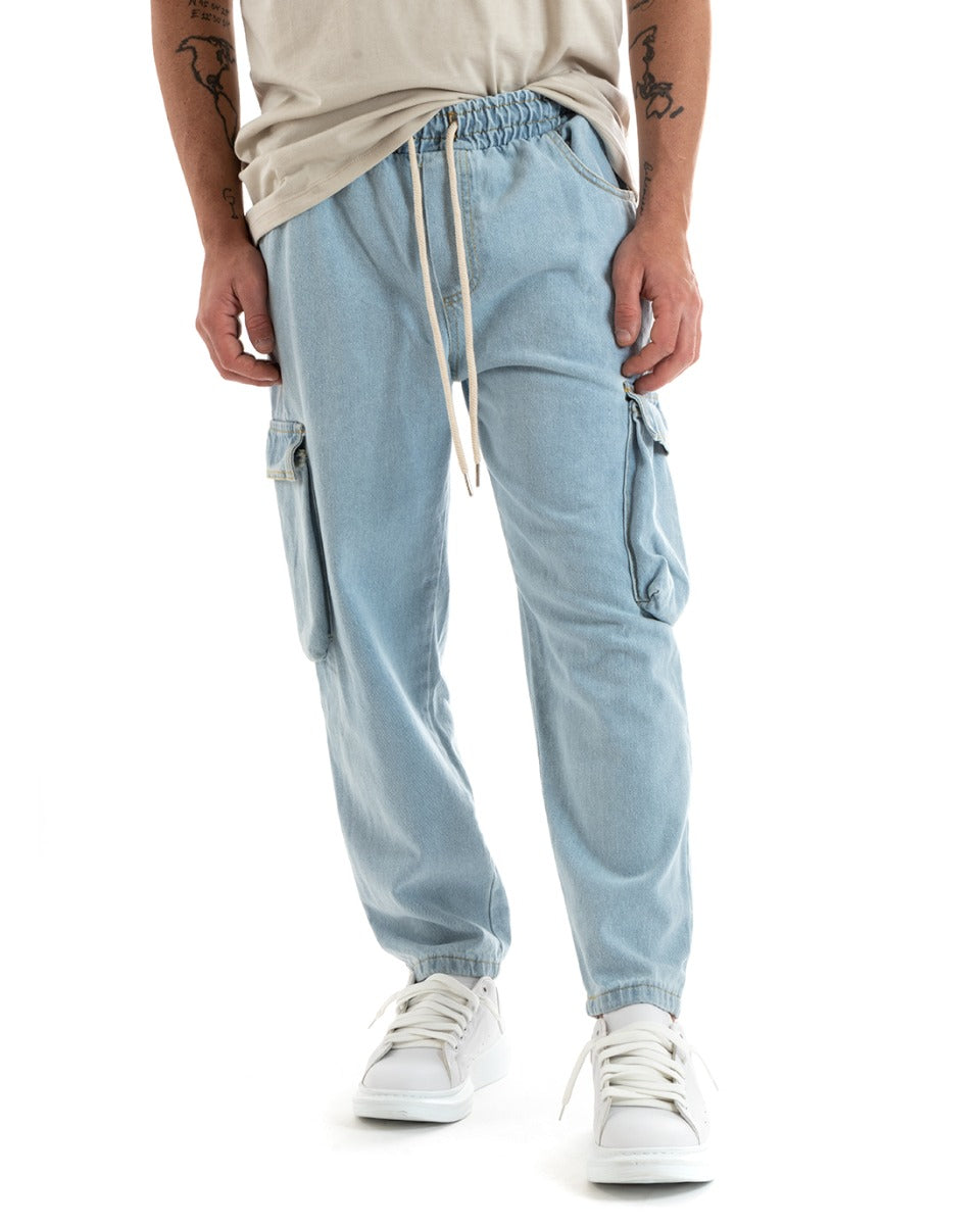 Pantaloni Jeans Uomo Regular Fit Denim Pantalaccio Con Tasche Casual GIOSAL-P5708A