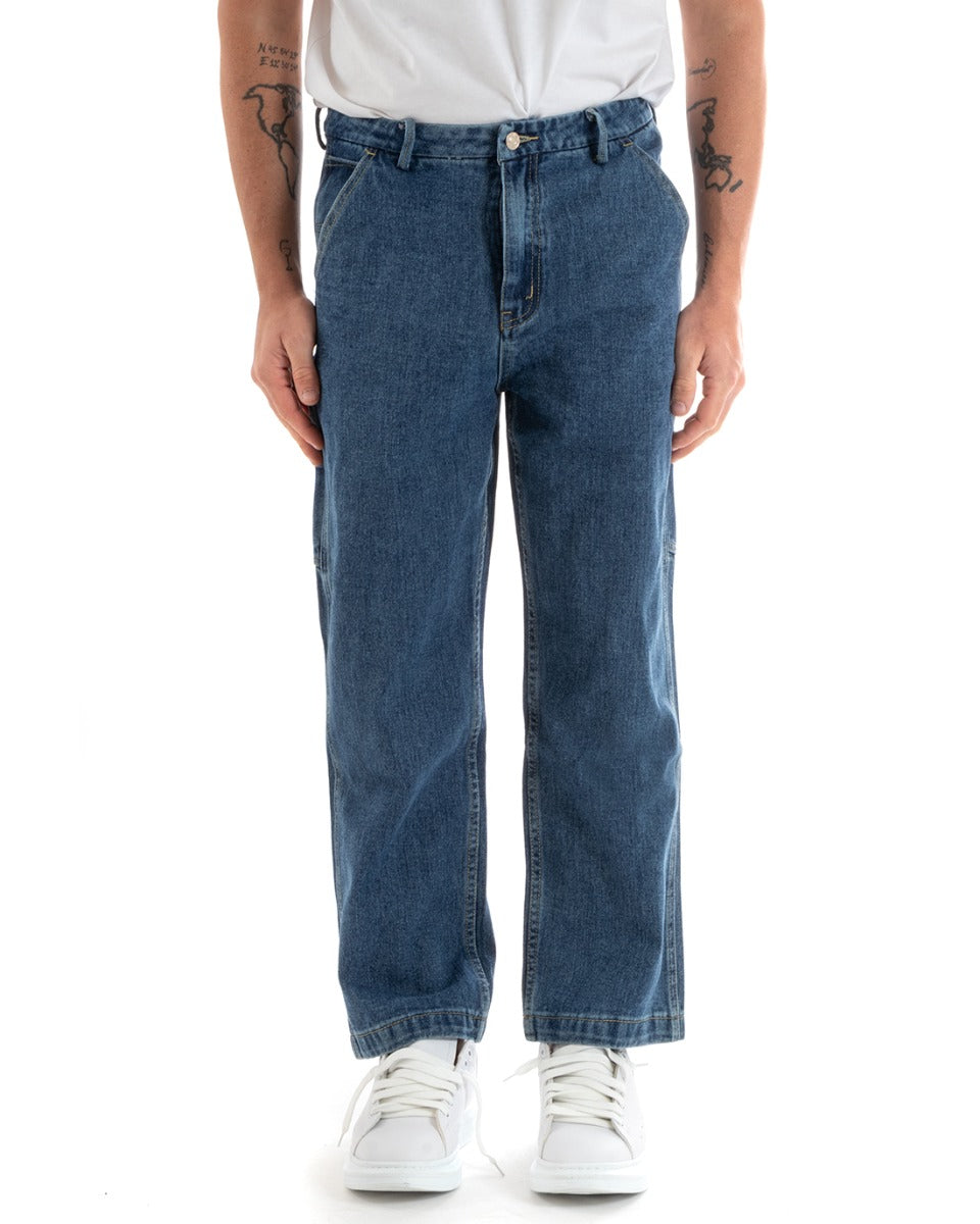 Men's Wide Leg Denim Basic Five Pocket Casual Jeans Trousers GIOSAL-P5729A