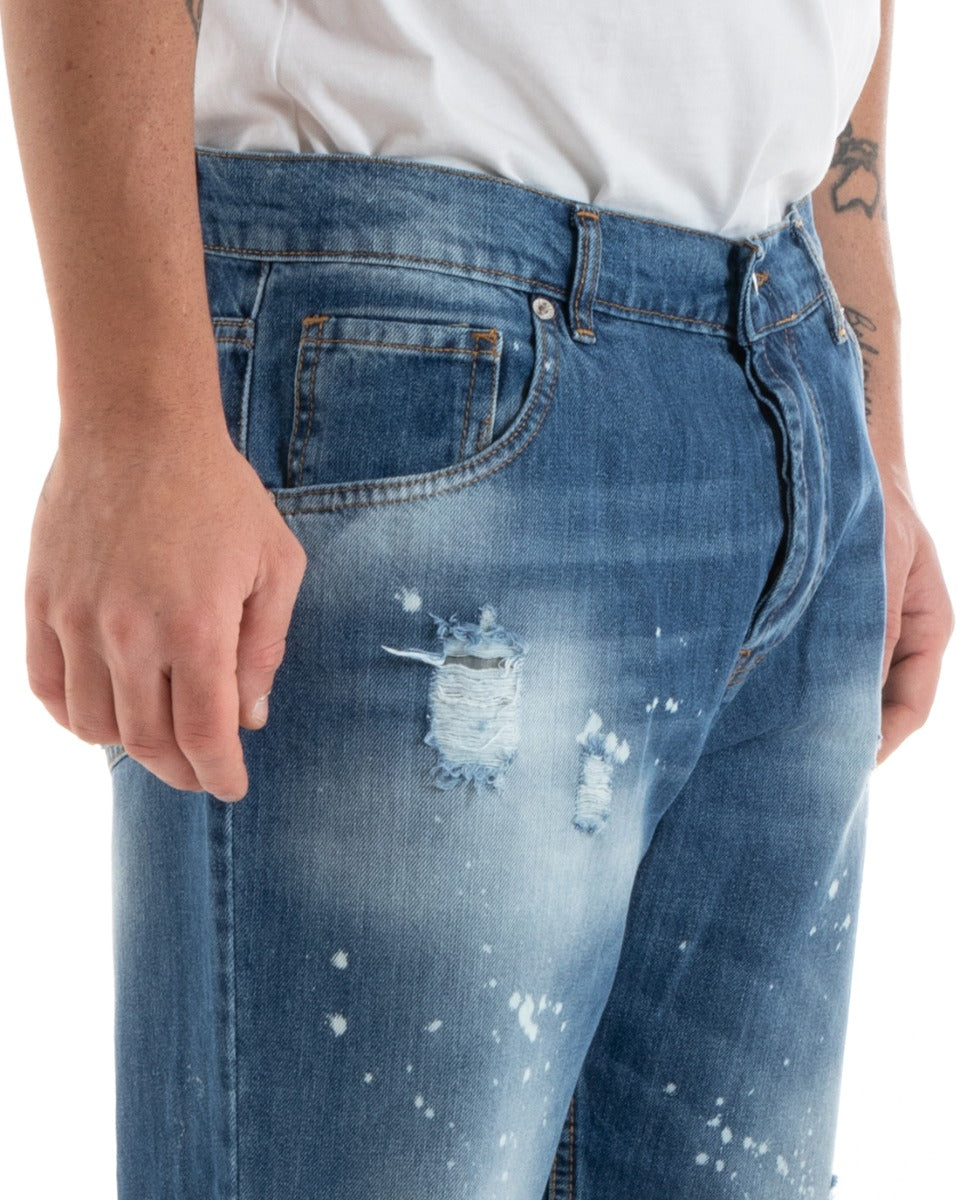 Pantaloni Jeans Uomo Straight Fit Denim Cinque Tasche Casual GIOSAL-P5734A
