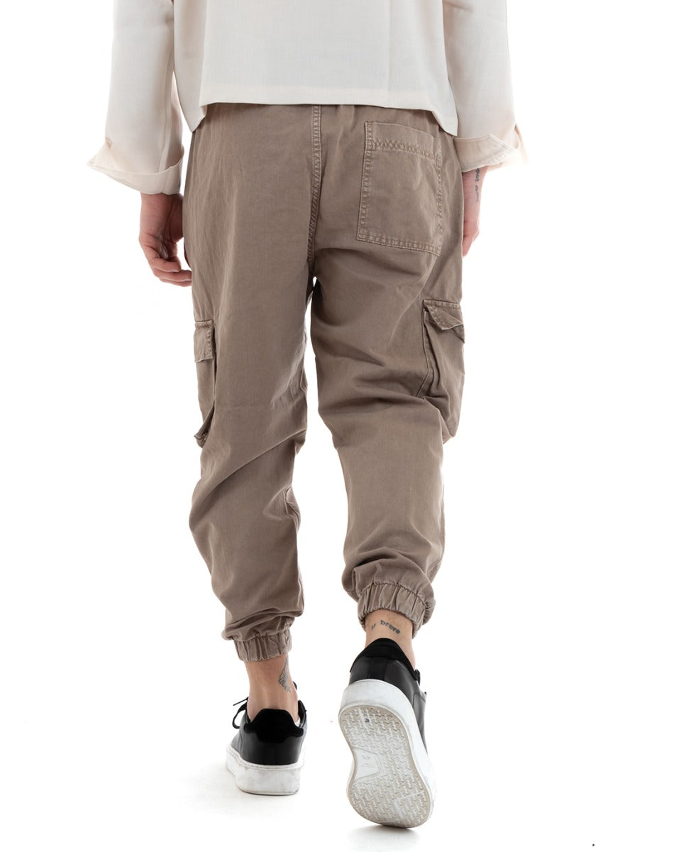Men's Cargo Joggers Drawstring Solid Color Mud Pants GIOSAL-P5748A