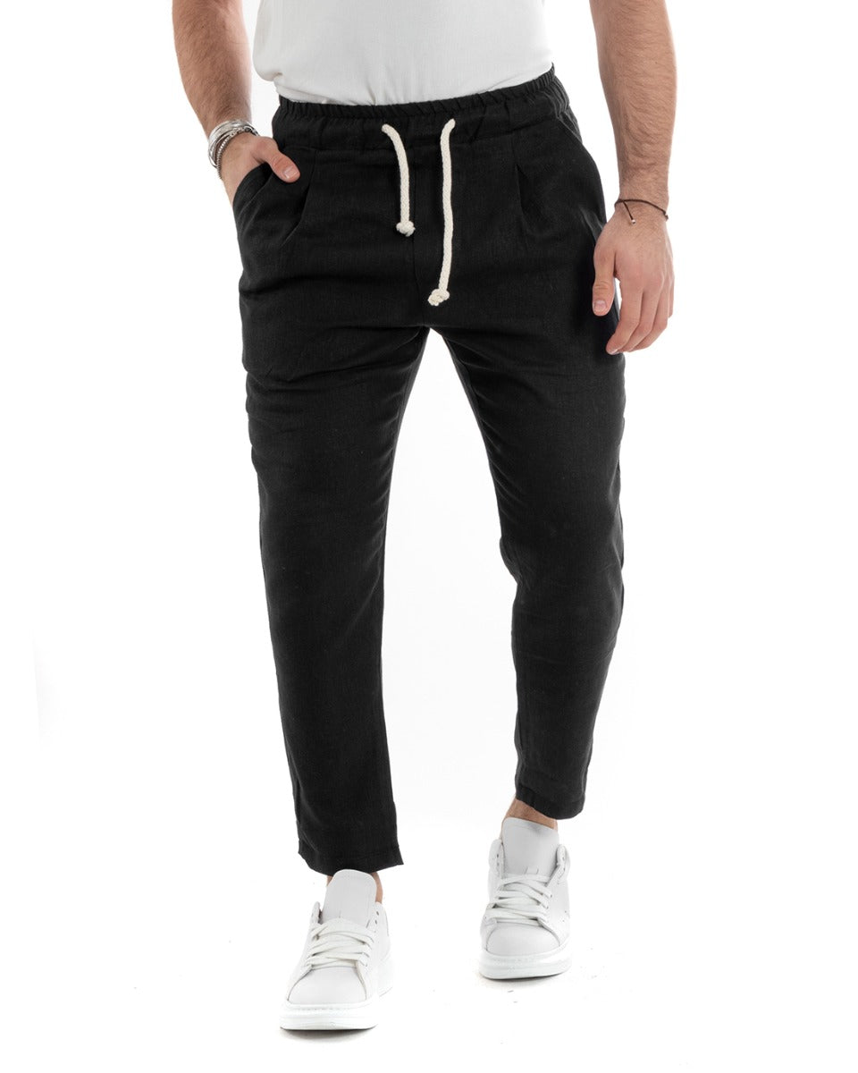 Pantaloni uomo cheap lino con coulisse