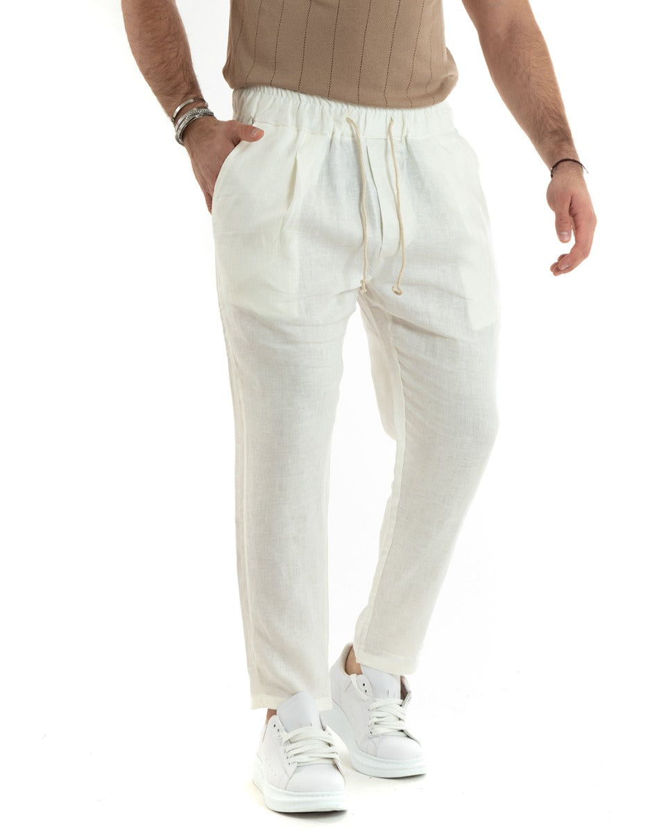 Pantalone uomo fino alla 6XL elastico nel giro vita e tasconi in popeline di cotone Pantalone uomo fino alla 6XL elastico nel giro vita e tasconi in popeline di cotone