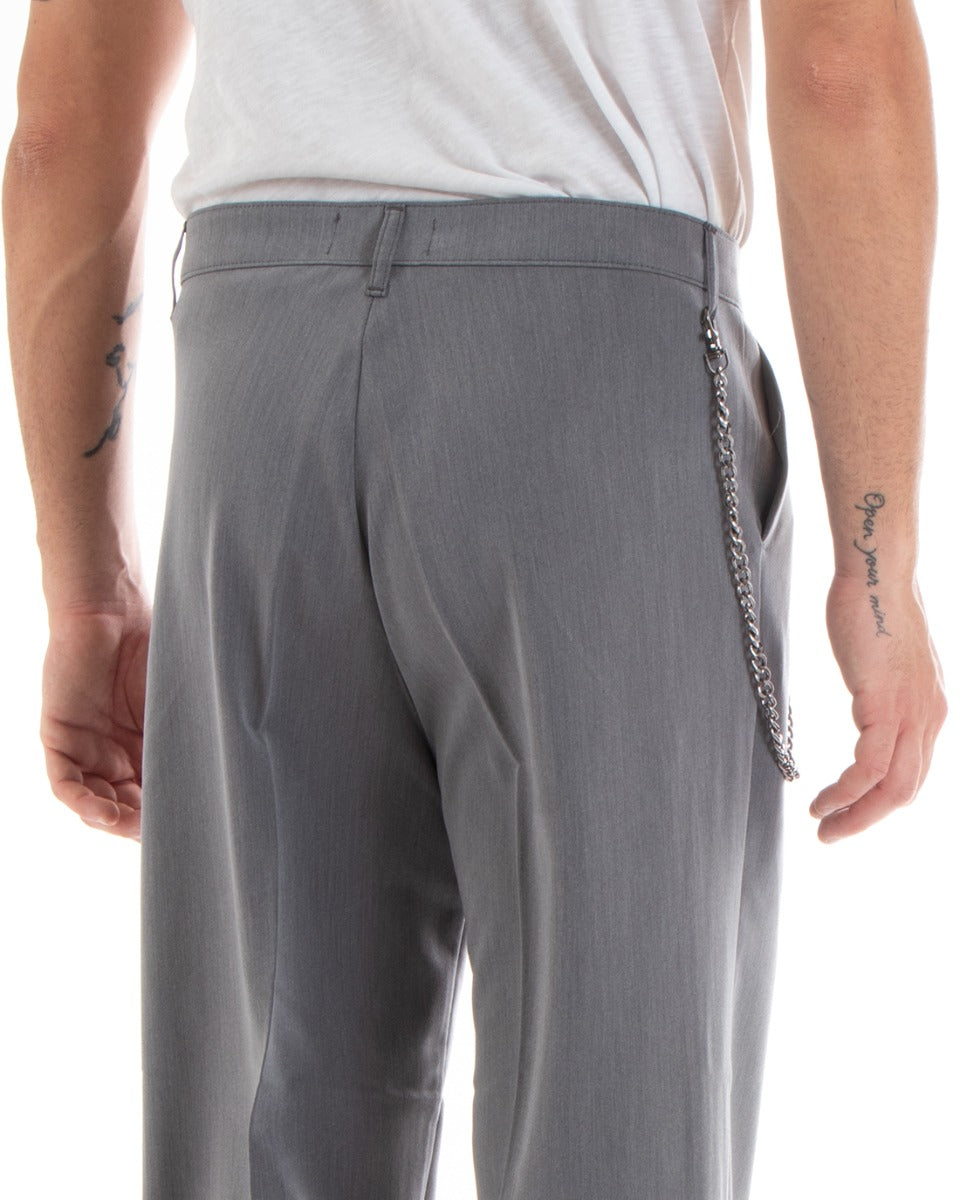 Men's Long Solid Color Wide Leg Pants Casual Elegant Gray GIOSAL-P5847A