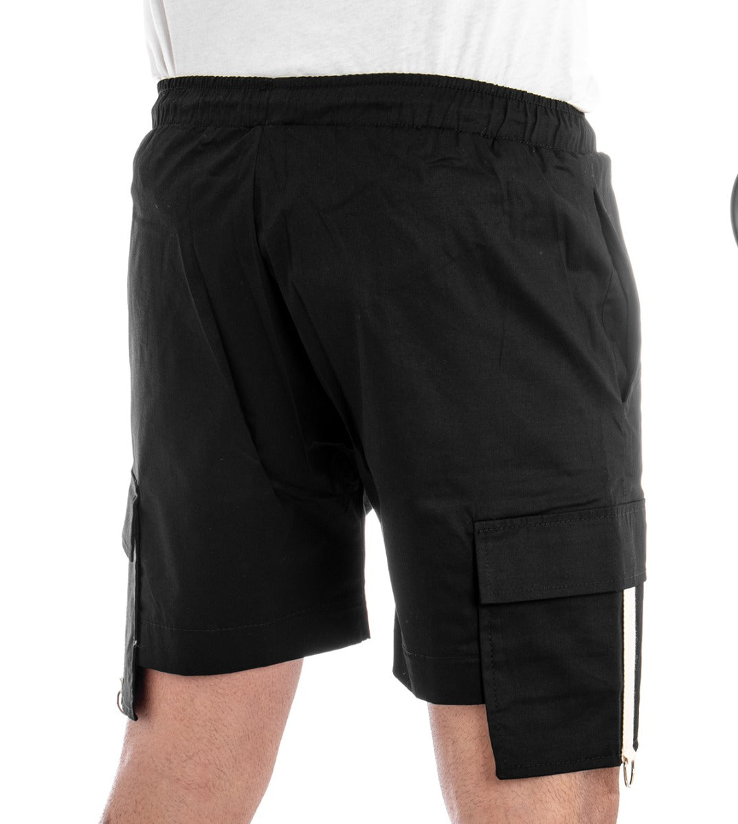 Bermuda Pantaloncino Uomo Corto Nero Elastico Pantalaccio Tasconi GIOSAL-PC1275A