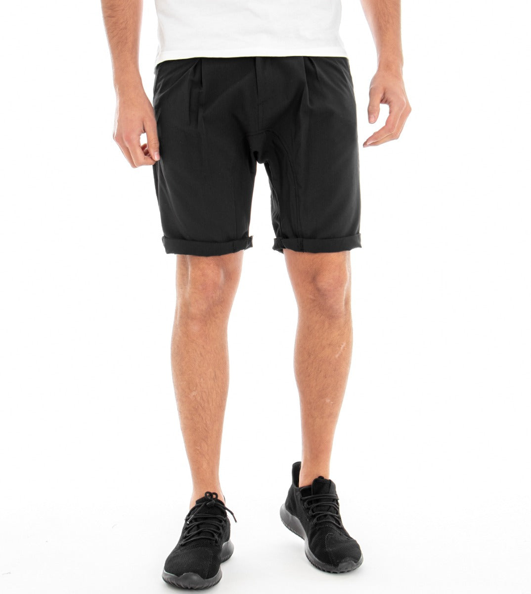 Bermuda Shorts Men's America Pocket Black Pence Low Crotch GIOSAL-PC1299A
