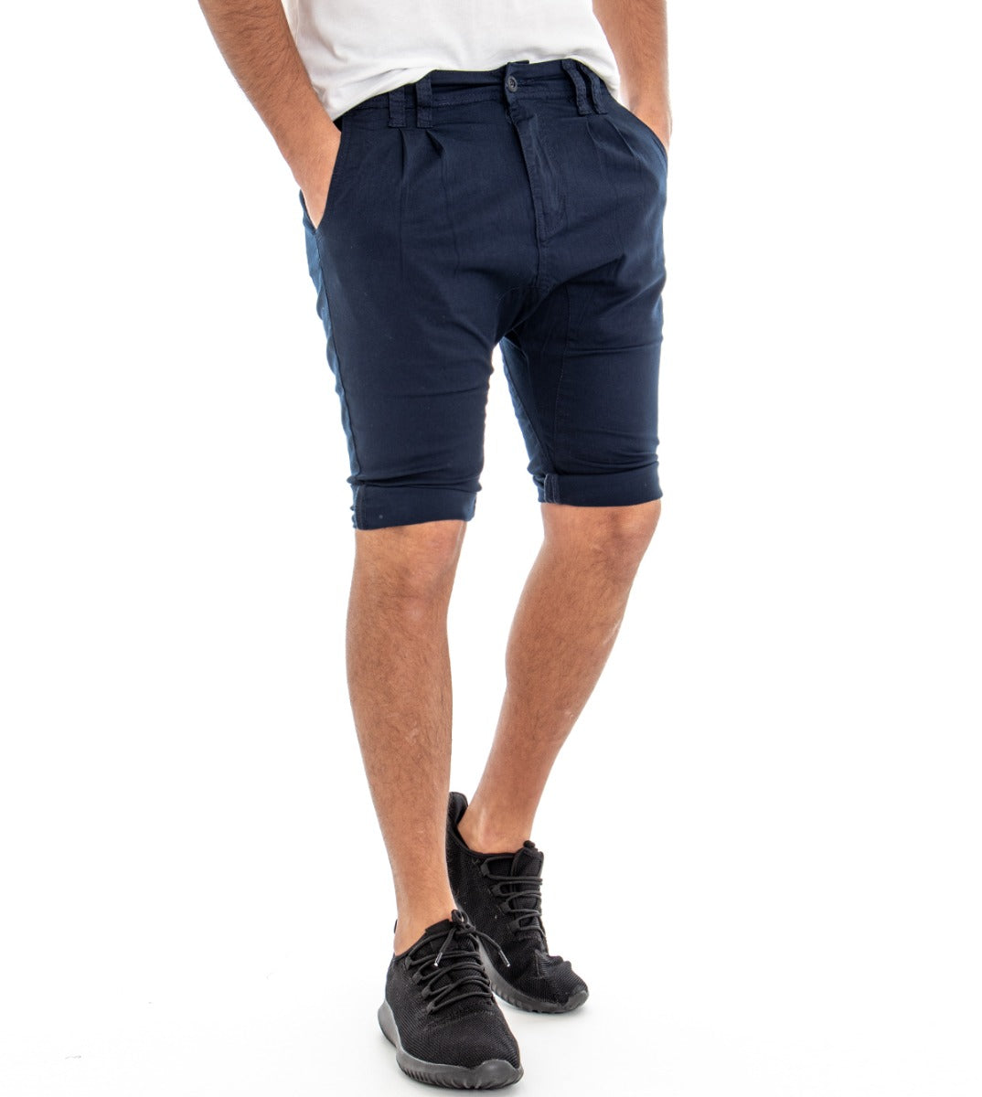 Bermuda Short Men's Shorts Blue Pence Solid Color Low Crotch GIOSAL-PC1305A