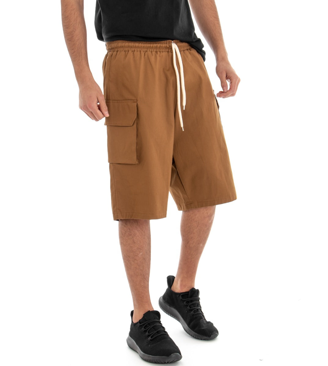 Men's Bermuda Shorts Short Low Crotch Elastic Camel GIOSAL-PC1346A