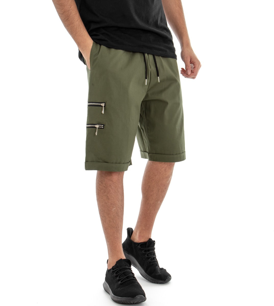 Bermuda Short Men's Shorts Green Elastic GIOSAL-PC1355A