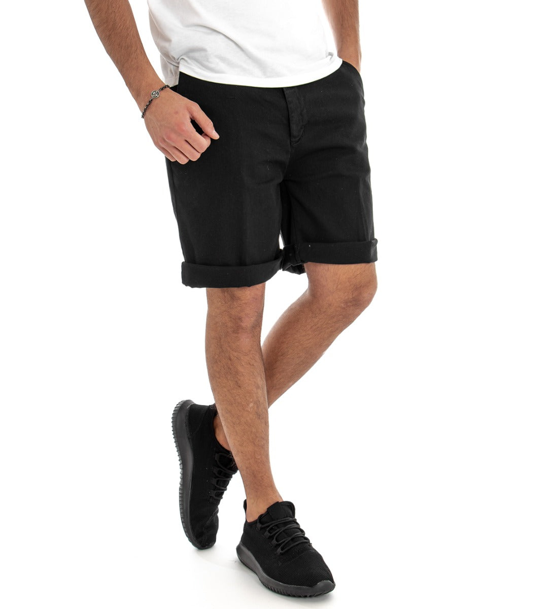 Bermuda Short Men's Cotton America Pocket Shorts Black GIOSAL-PC1378A