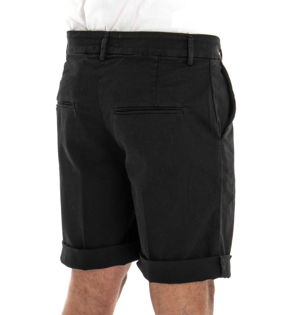 Bermuda Short Men's Cotton America Pocket Shorts Black GIOSAL-PC1378A